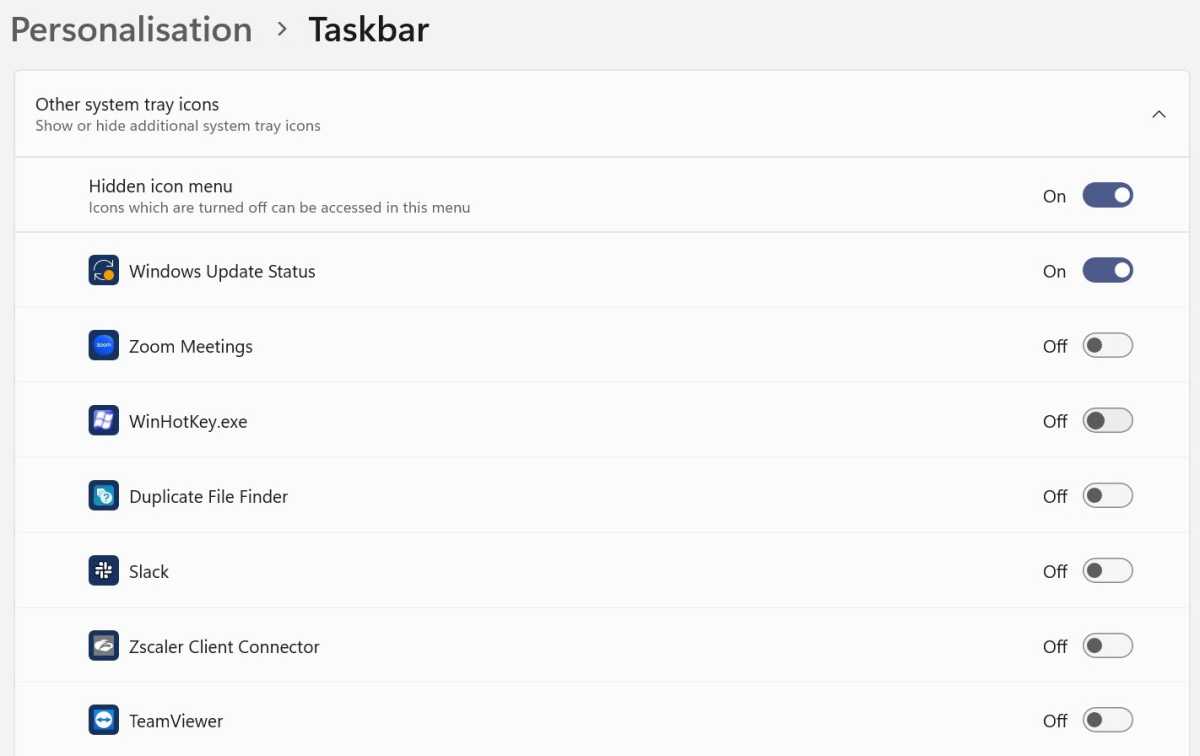 Windows 11 customise taskbar method screenshots