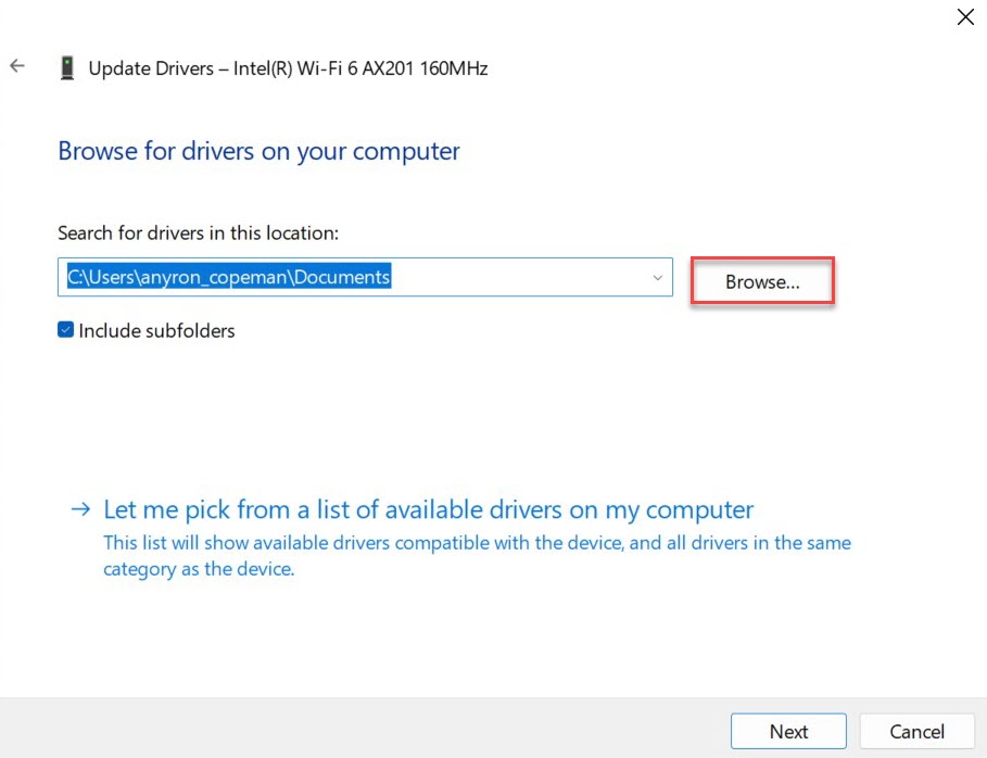 Windows 11 install drivers method screenshots