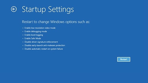 Windows 11 Safe Mode Startup Settings screen