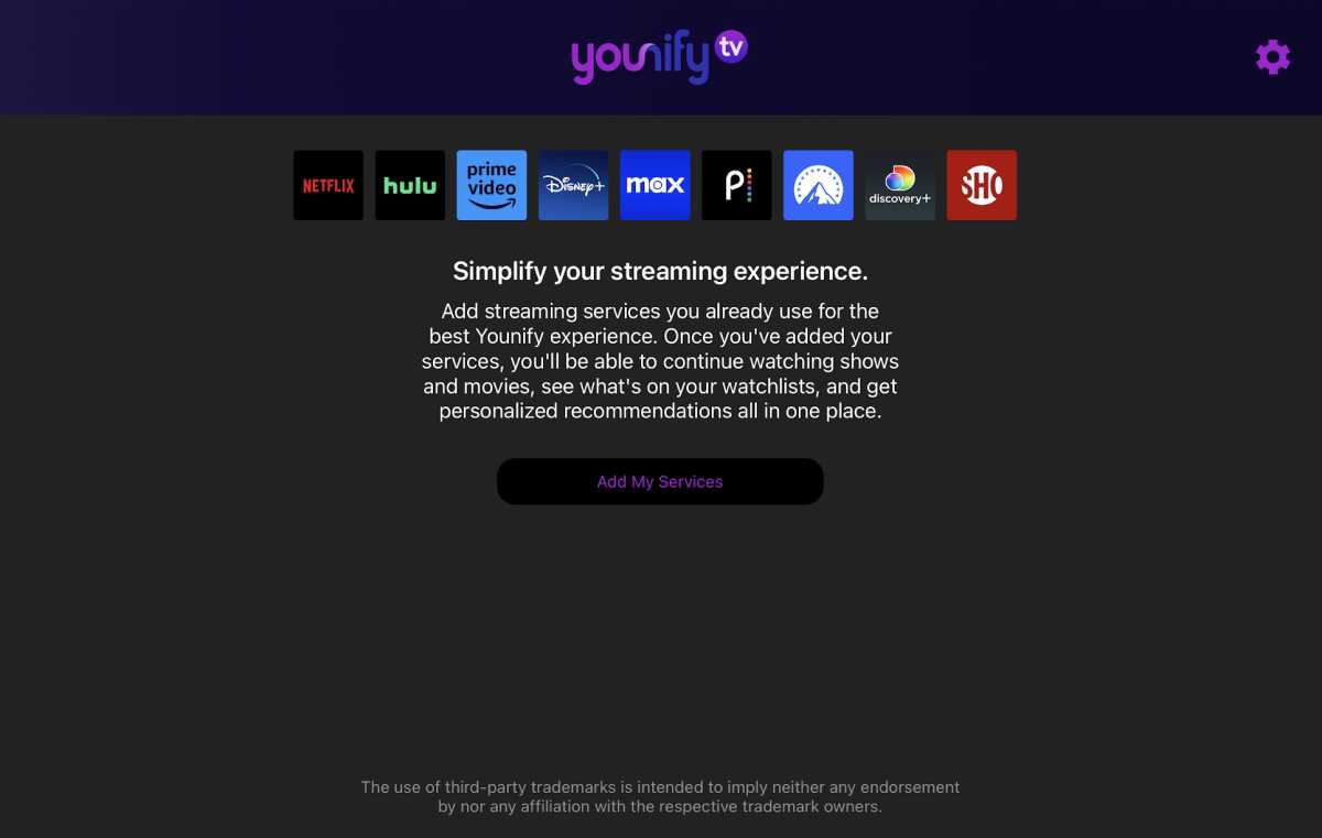 Younify sign-in page