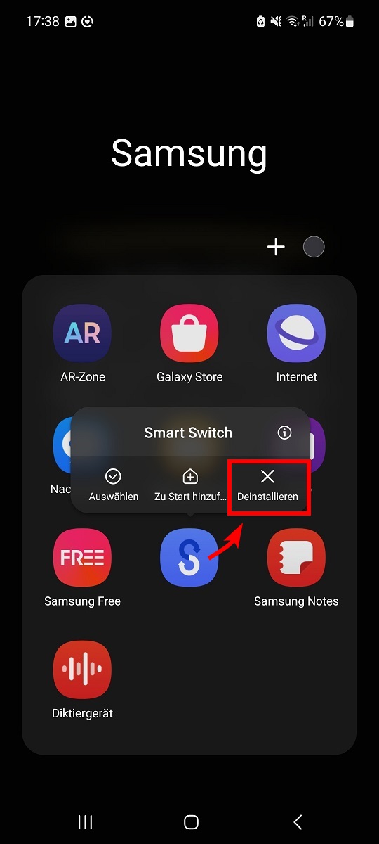 Apps deinstallieren