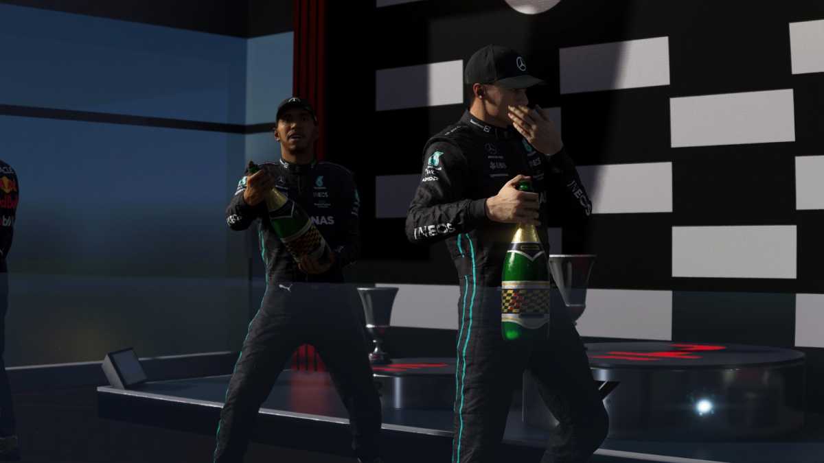 F1 23 podium de corredores