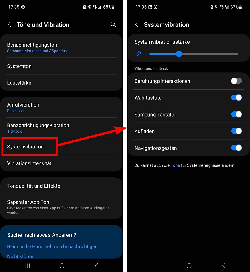 Tastentöne auf Samsung
