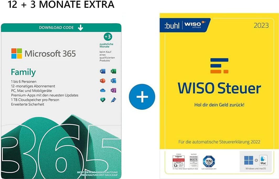 Microsoft 365 Family + WISO Steuer 2023