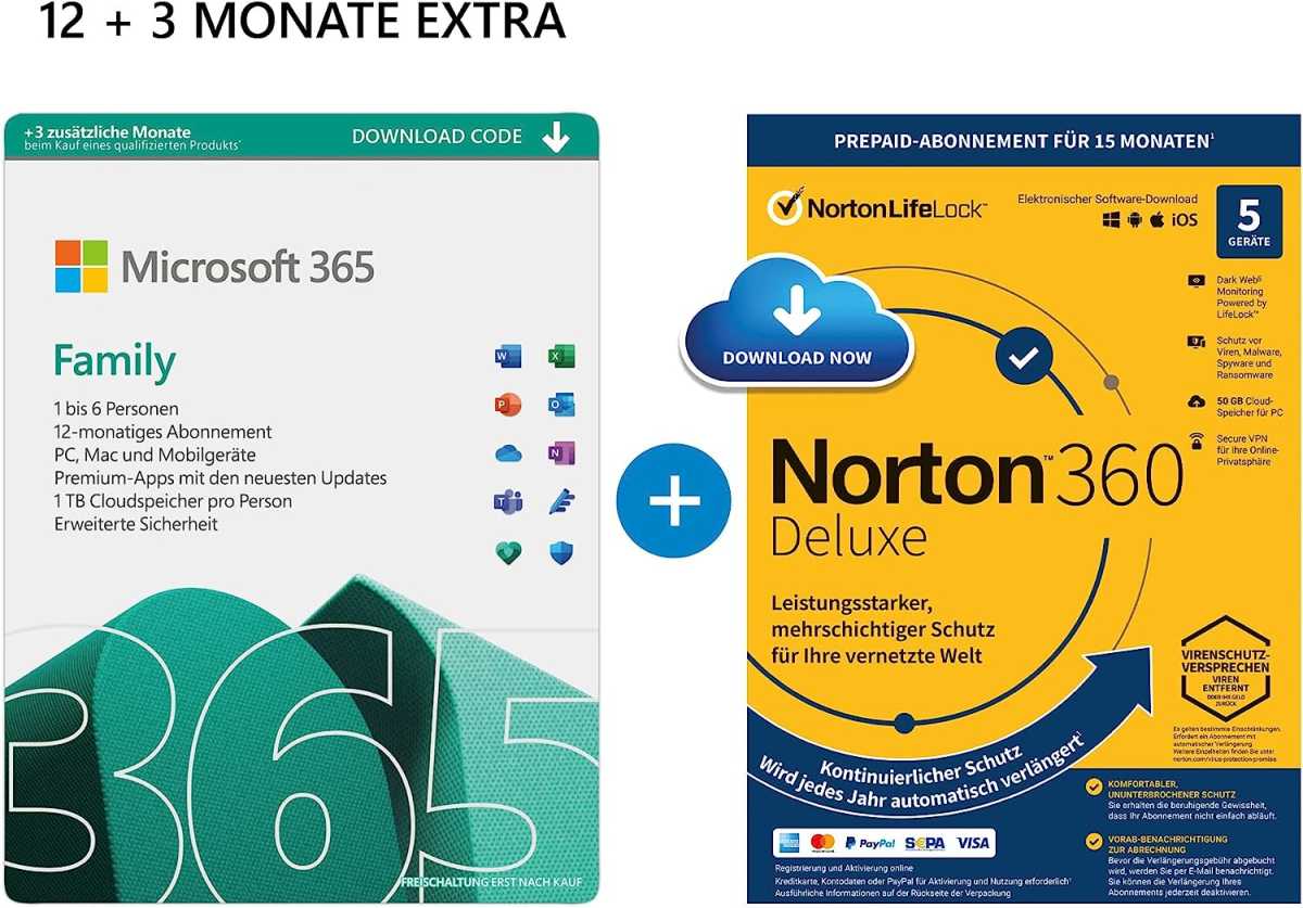 Microsoft 365 Family + Norton 360 Deluxe