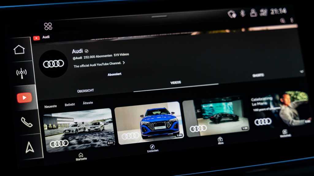 Image: Audi: Youtube jetzt direkt auf dem Bildschirm des Fahrzeugs anschauen