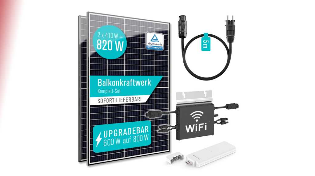 Image: Balkonkraftwerk 600/800 Watt mit Wechselrichter von Hoymiles: Amazon-Topseller