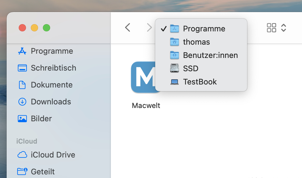 Benutzerordner Programme