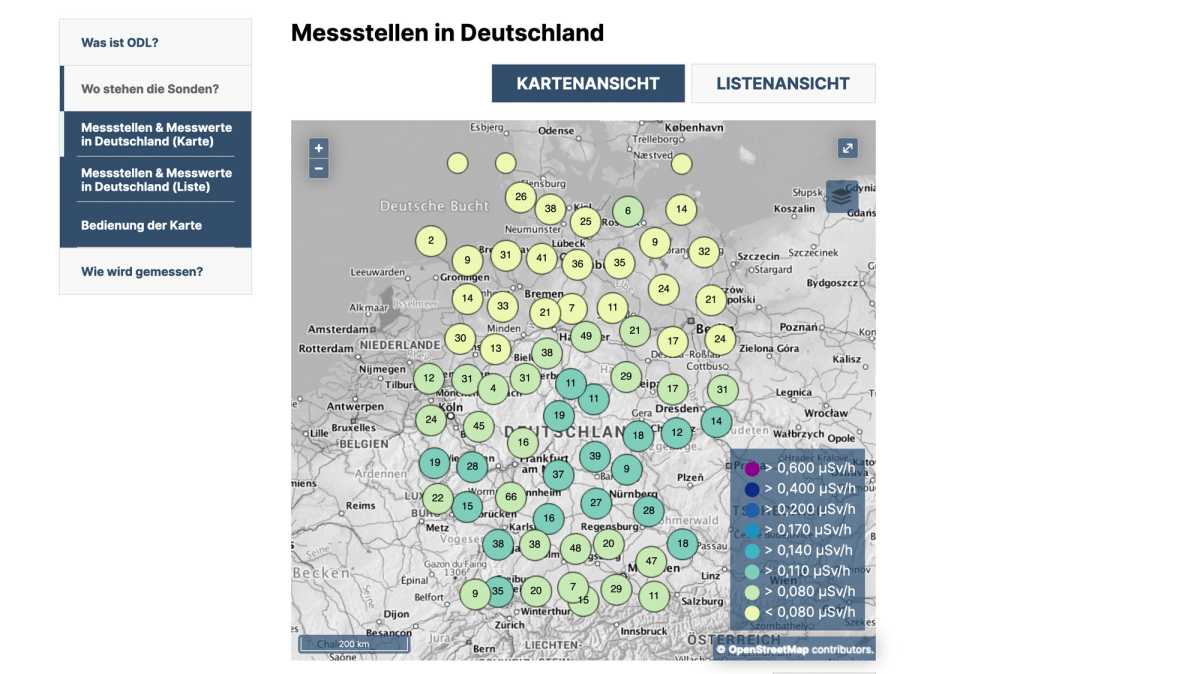 Strahlung in Deutschland – Interaktive Karte