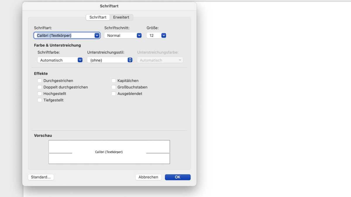 Calibri als Standardschrift von Microsoft 365