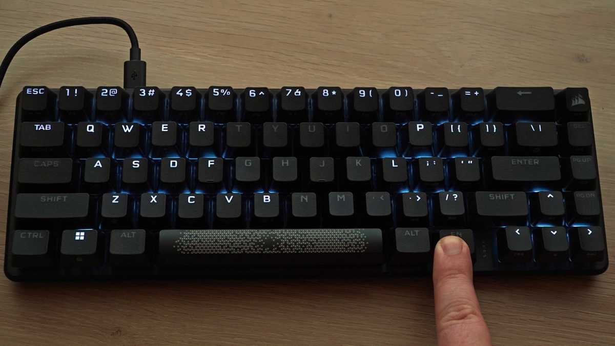 Corsair K65 Pro Mini functional keyboard monitor