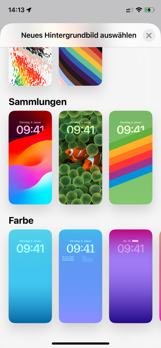 Clownfisch-Hintergrund unter iOS 17