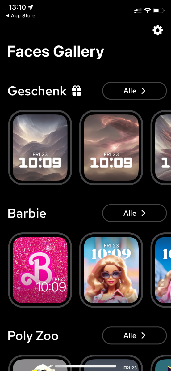 Die App "Zifferblätter für die Apple Watch" bietet Barbie-Zifferblätter an.