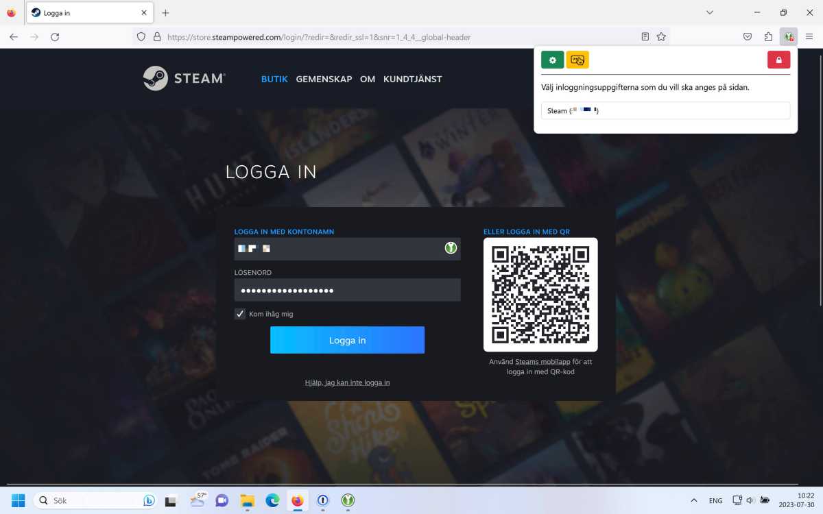 Keepassxc webbläsartillägg