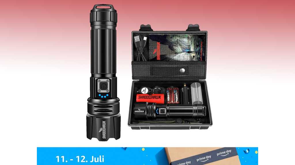 Image: Nur kurz: Prime-Day-Angebot fÃ¼r LED-Taschenlampe mit Powerbank-Feature von Shadowhawk
