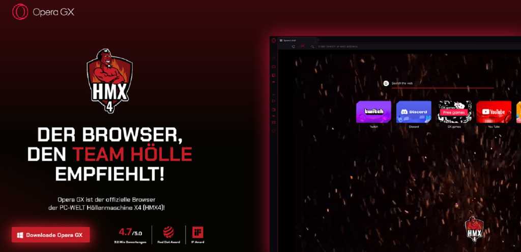 Image: Opera GX HMX4 Edition: Holen Sie sich jetzt den Browser der HÃ¶llenmaschine â gratis