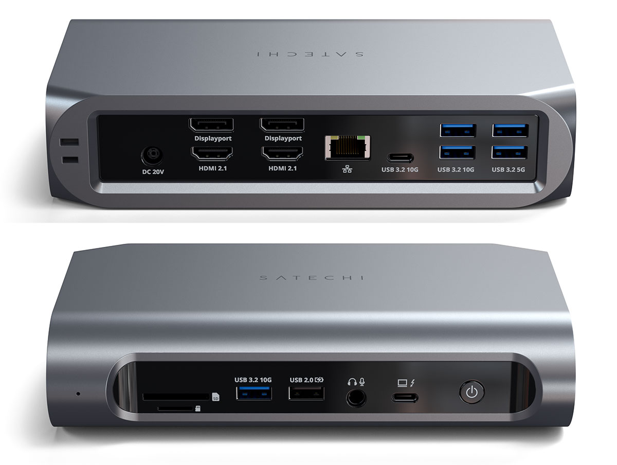 S atechi Thunderbolt 4 Multimedia Pro Dock Ports