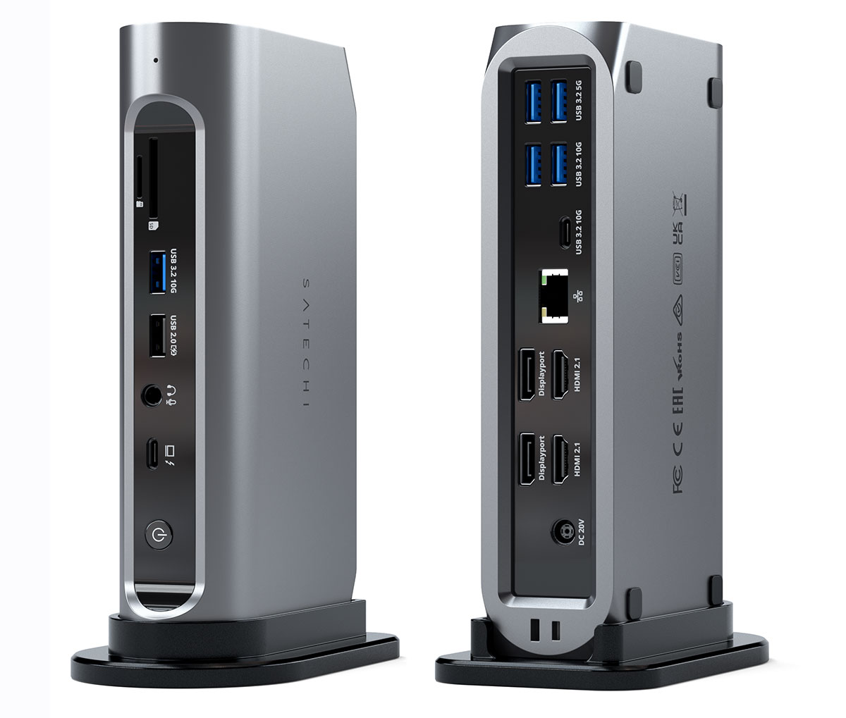 Satechi Thunderbolt 4 Multimedia Pro Dock ports vertically