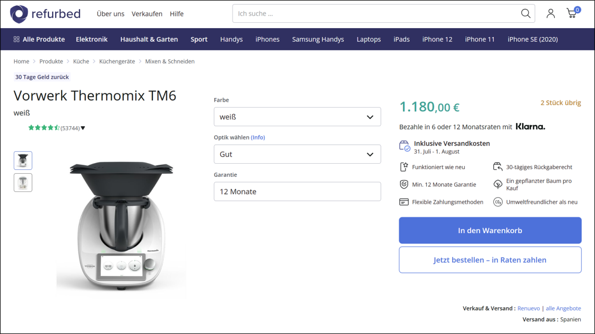 Thermomix generalüberholt kaufen