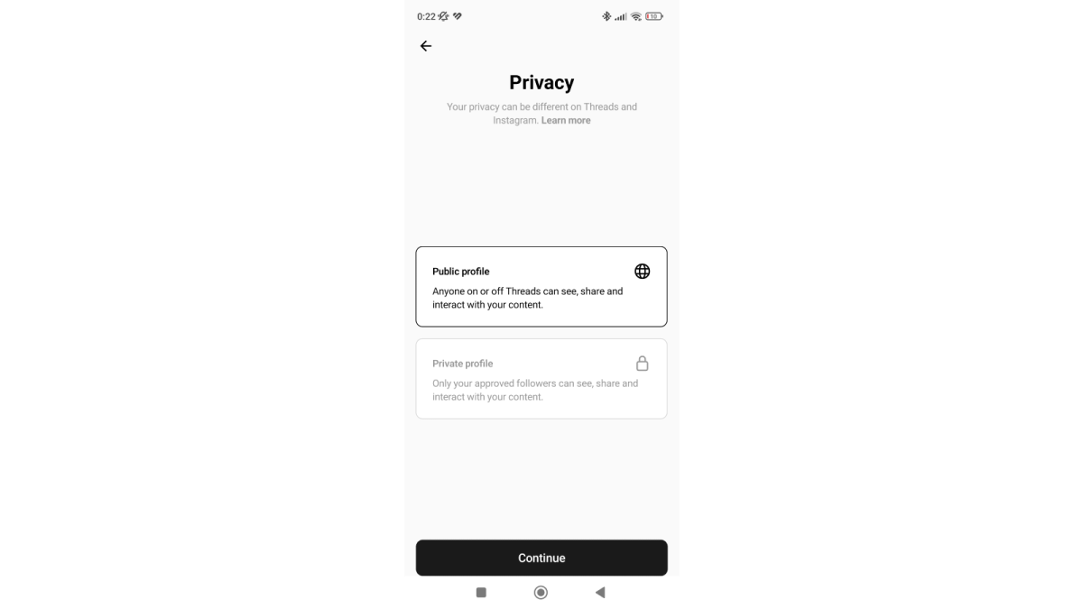 Threads Privacy screenshot