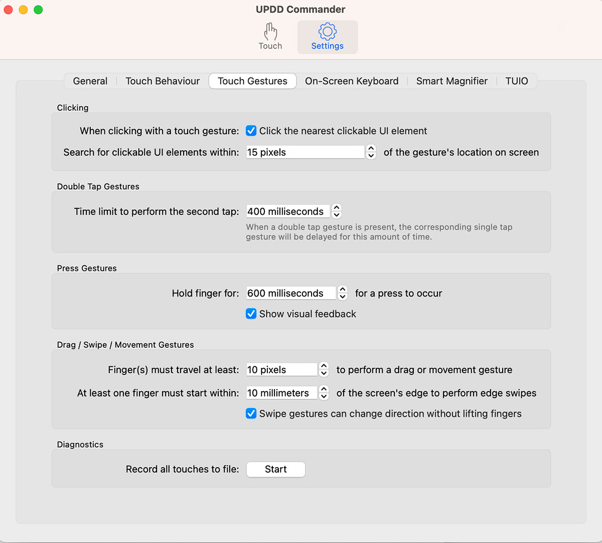 UPDD Commander Settings