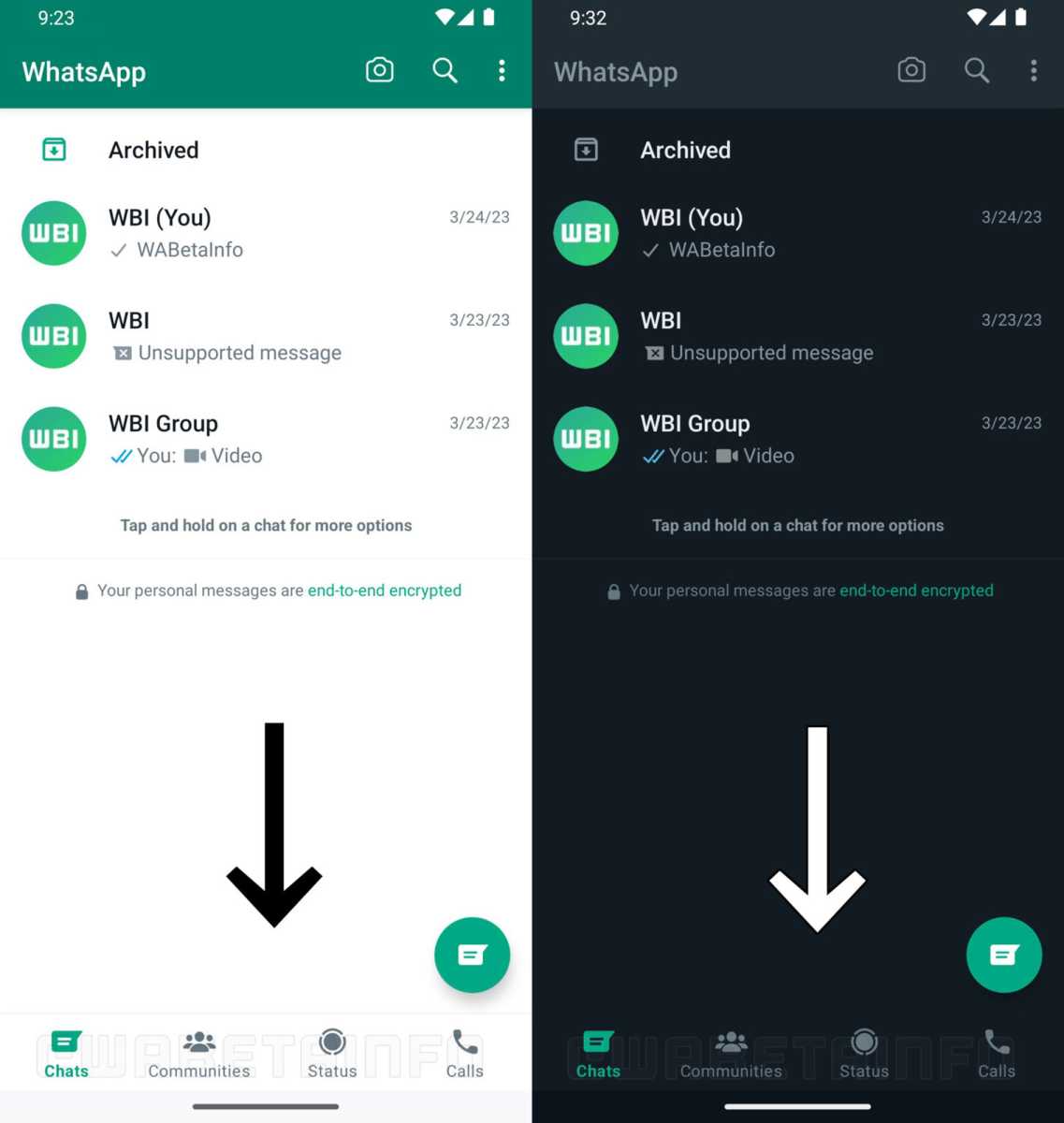 Neues Design in Whatsapp