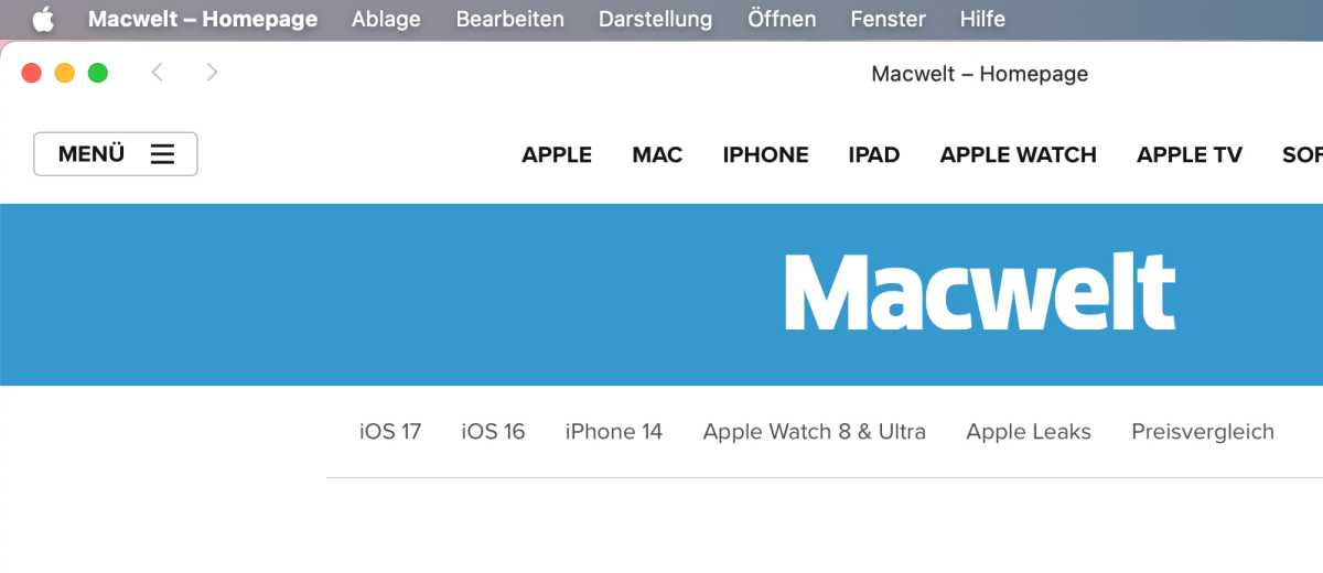 Web App Menüs
