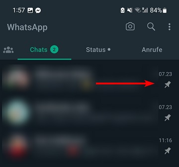 Whatsapp Chats anpinnen