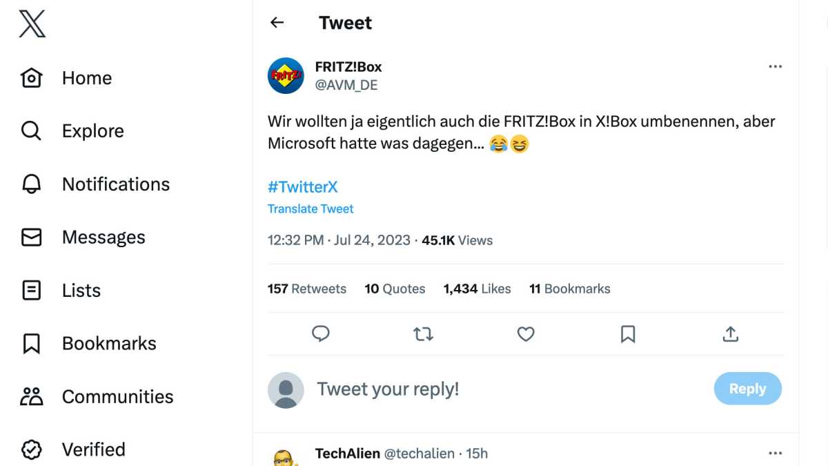So spottet AVM über X