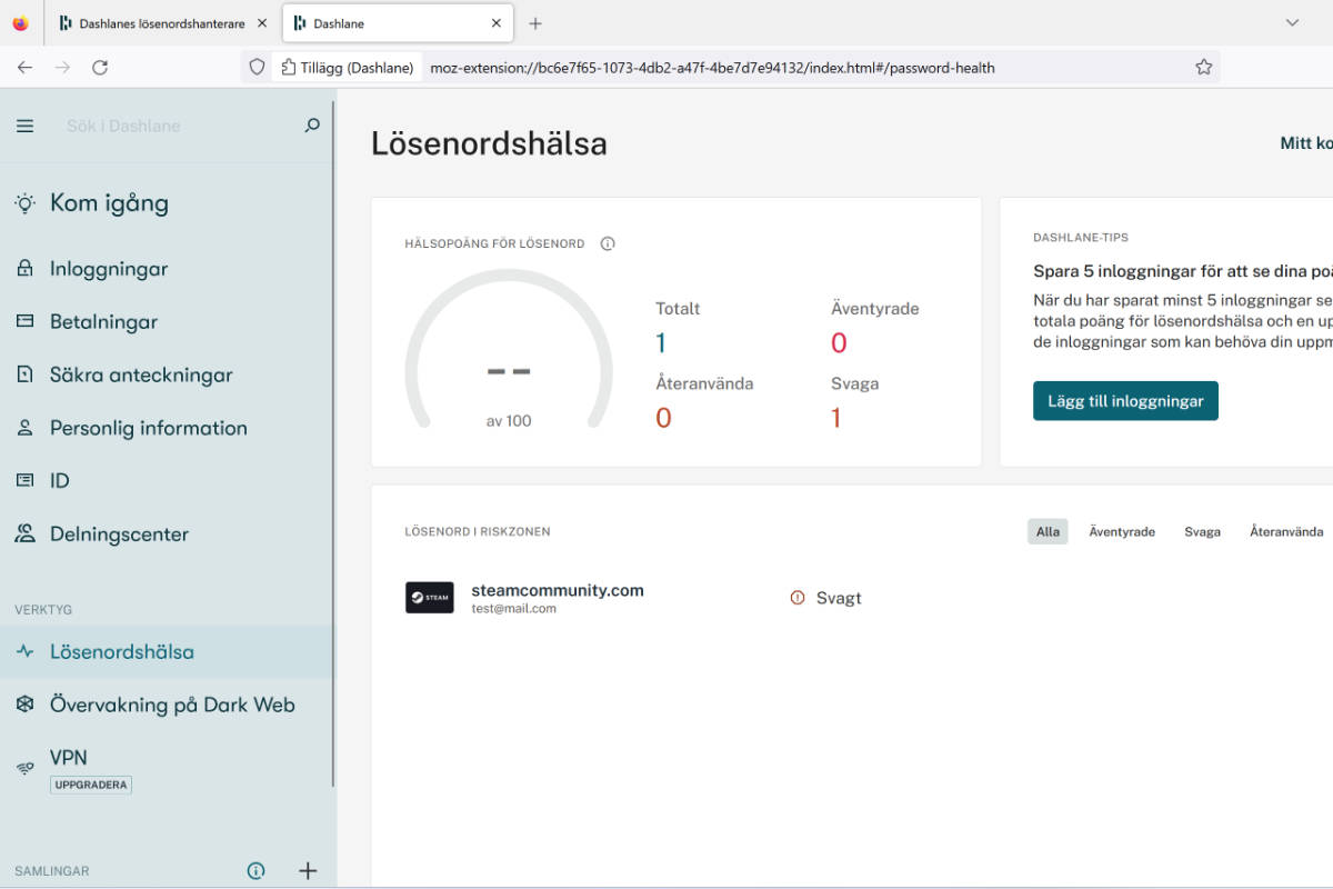 Dashlane – värdelös gratisversion sänker betyget