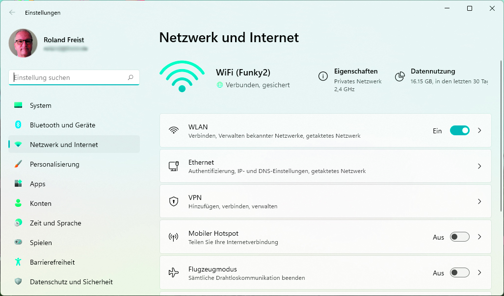 Eigenschaften Funknetzwerk