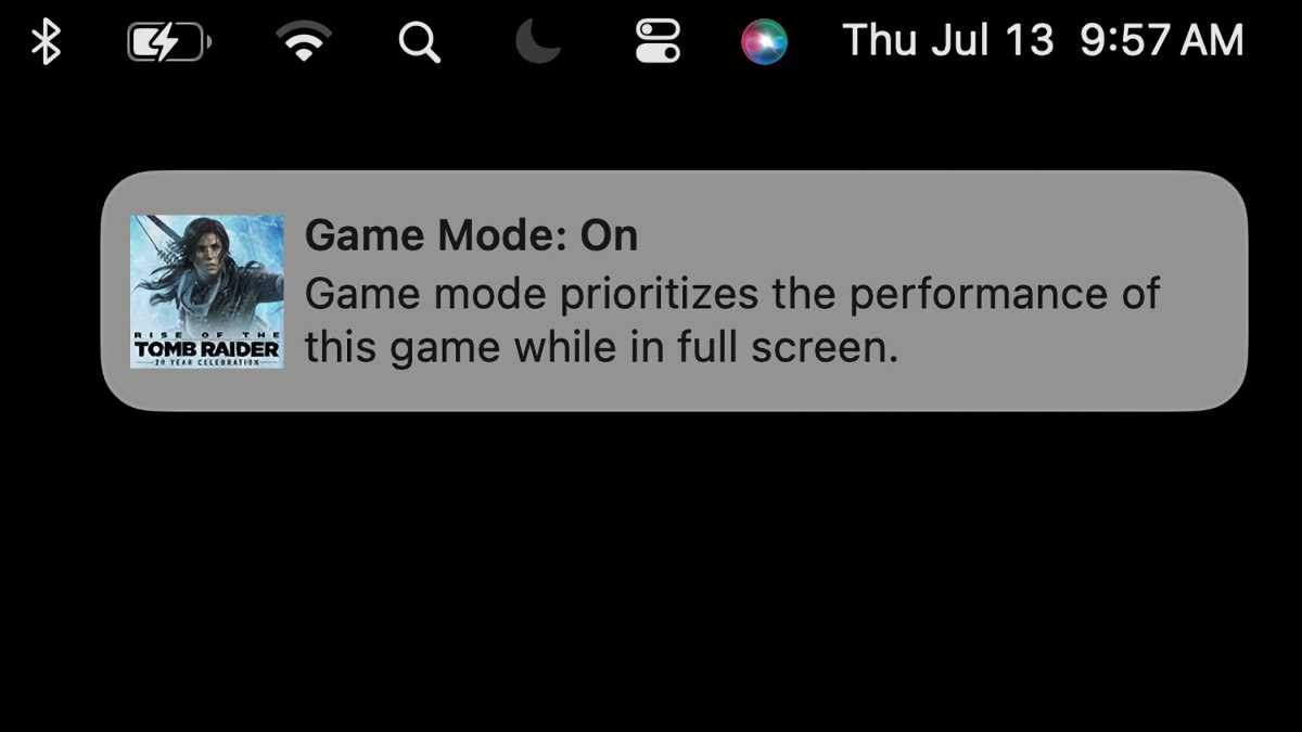 Sonoma Game Mode Notification