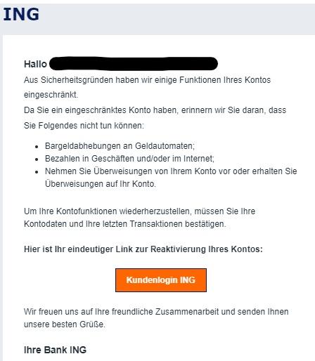 Betrugsversuch ING