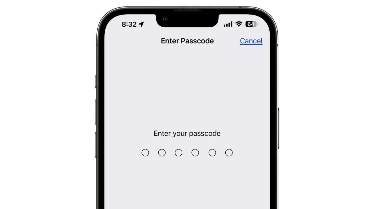 iOS 16 enter passcode