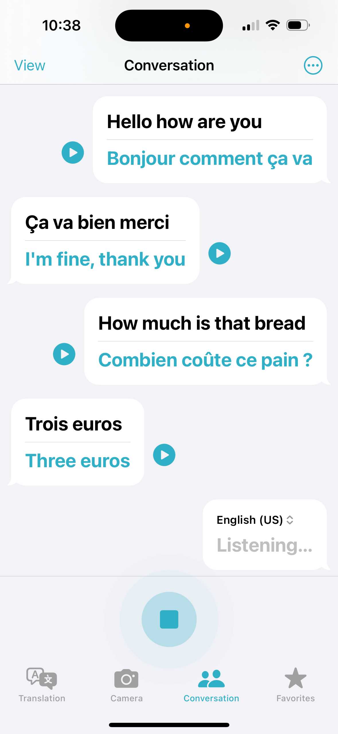 iOS Translation Conversation Mode