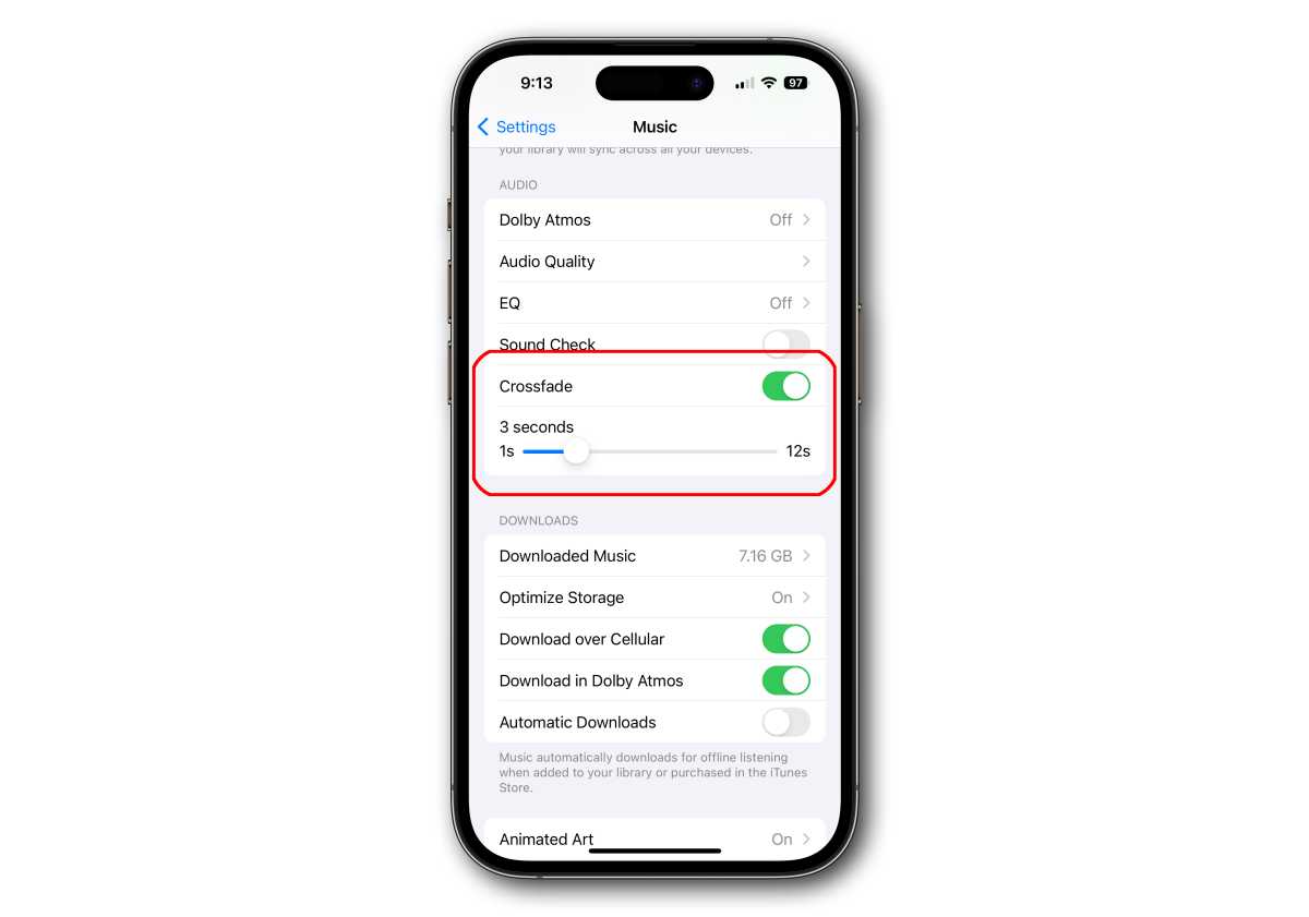 iOS 17: Cómo configurar y ajustar el fundido cruzado en Apple Music Tutorial de Apple Music Crossfade