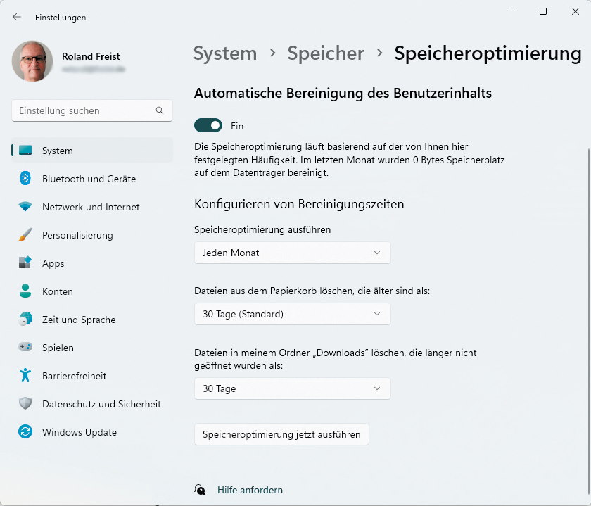 Windows Speicheroptimierung