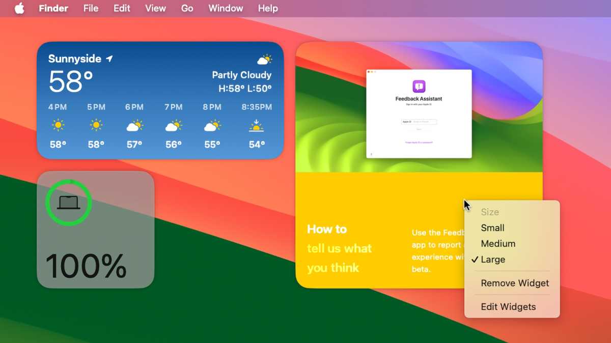 Nuevos Widgets de macOS Sonoma