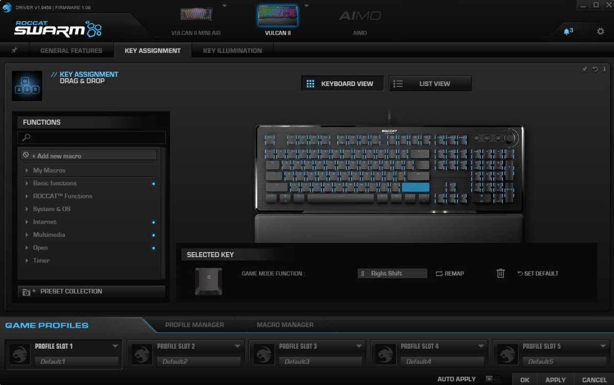 Roccat Swarm key assignment