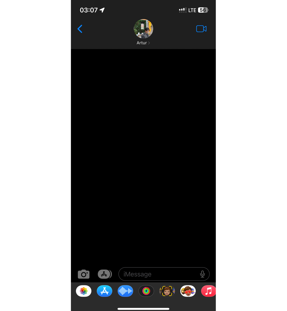 Screenshot der Standortfreigabefunktion von iMessage