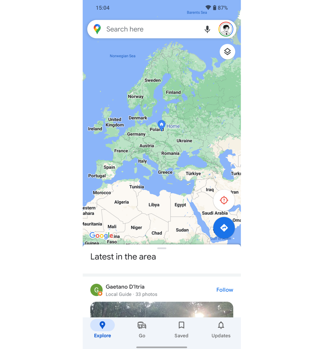 Screenshot von Google Maps