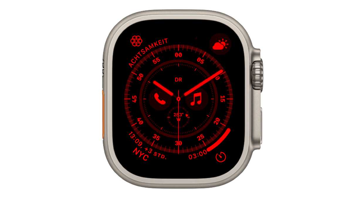 Nachtmodus auf der Apple Watch Ultra