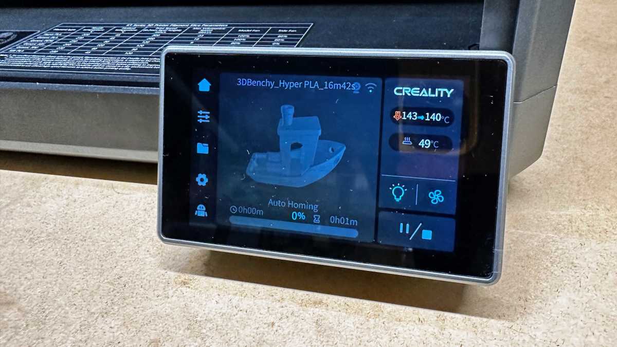 Creality K1 Max review - touchscreen