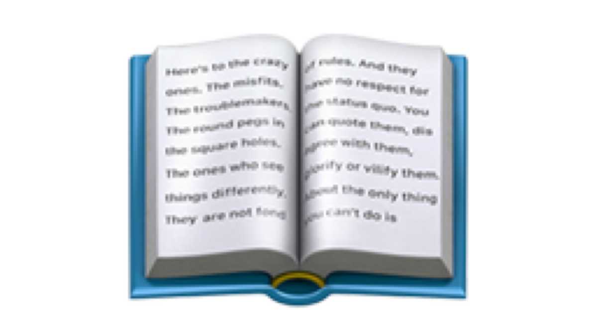 Eine versteckte Nachricht im Buch-Emoji