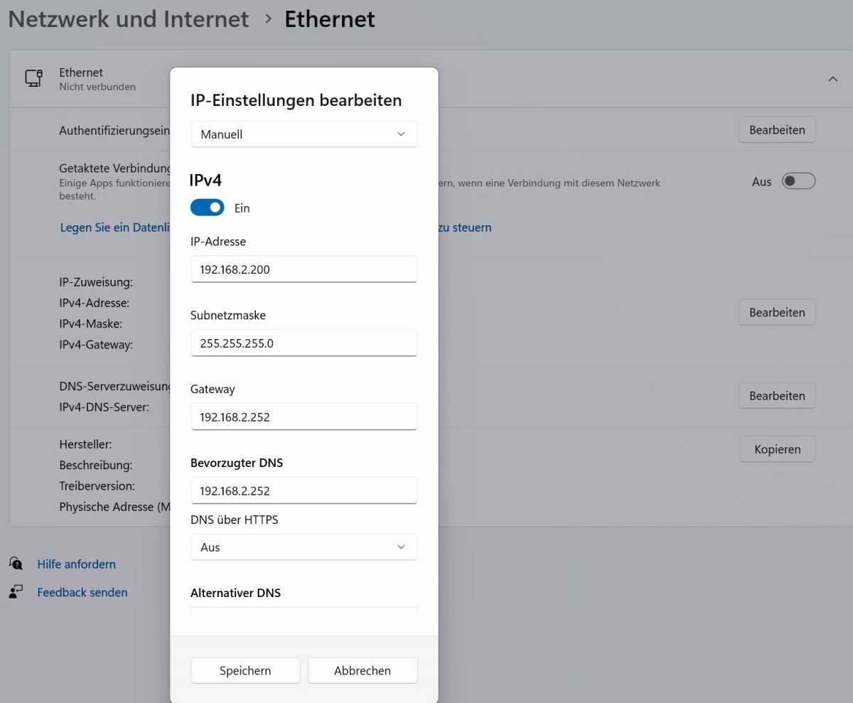 IP-Einstellungen