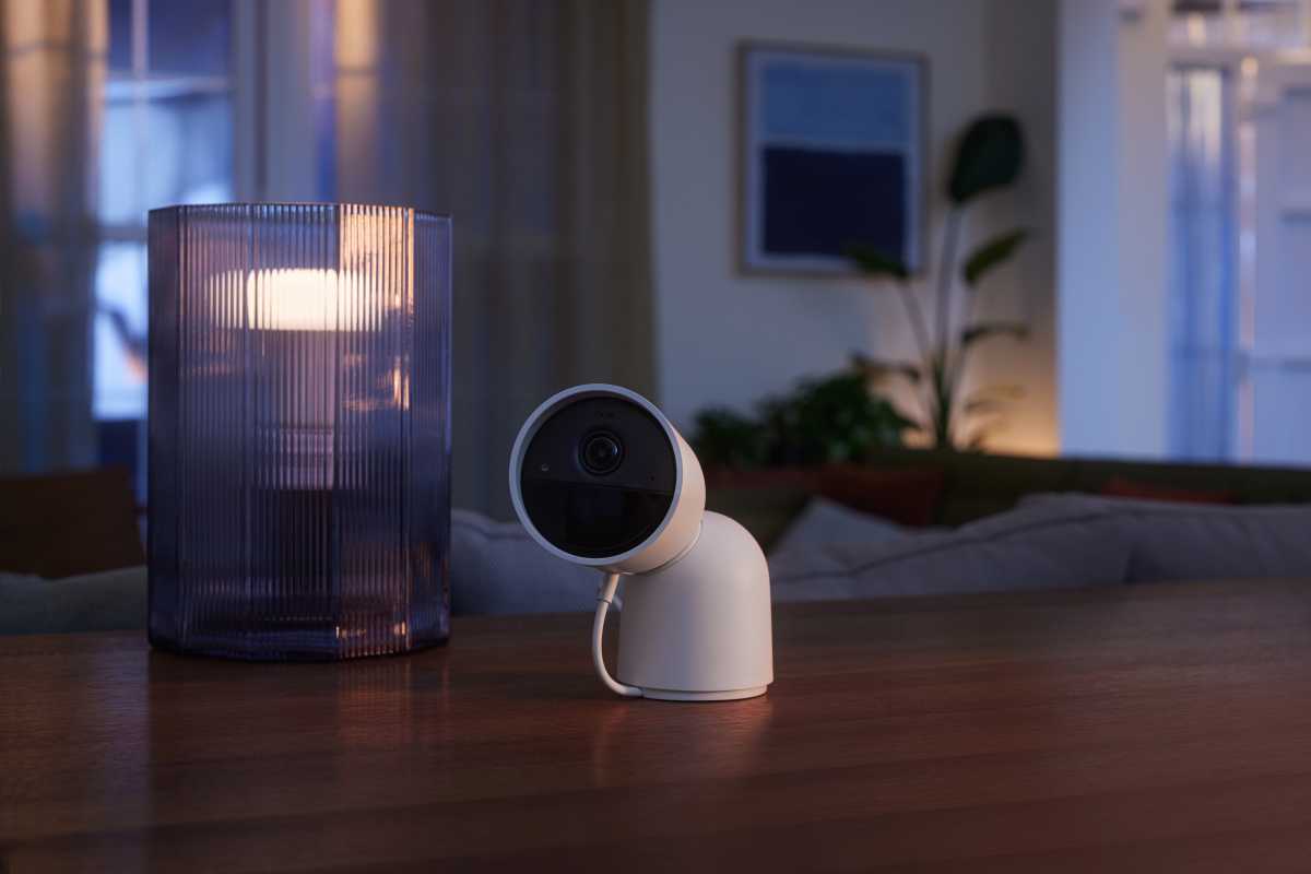 Philips Hue secure camera placed on a table