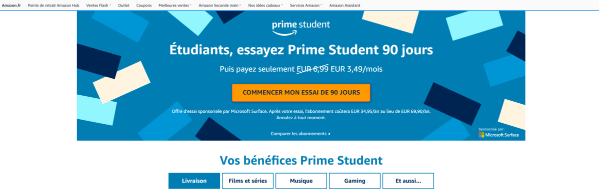 Bon plan  pour les étudiants : Prime Student débarque en France