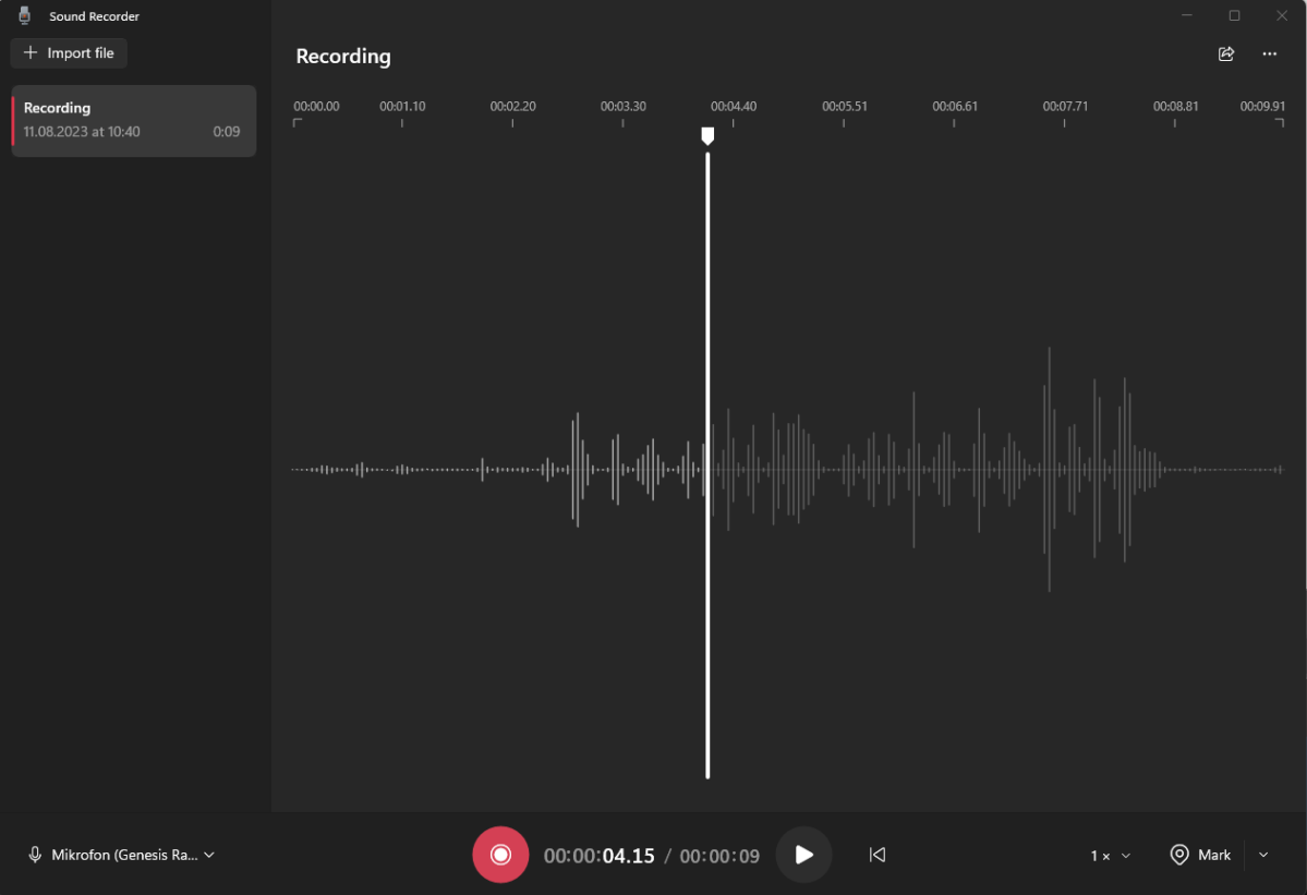 Sound recorder Windows 11