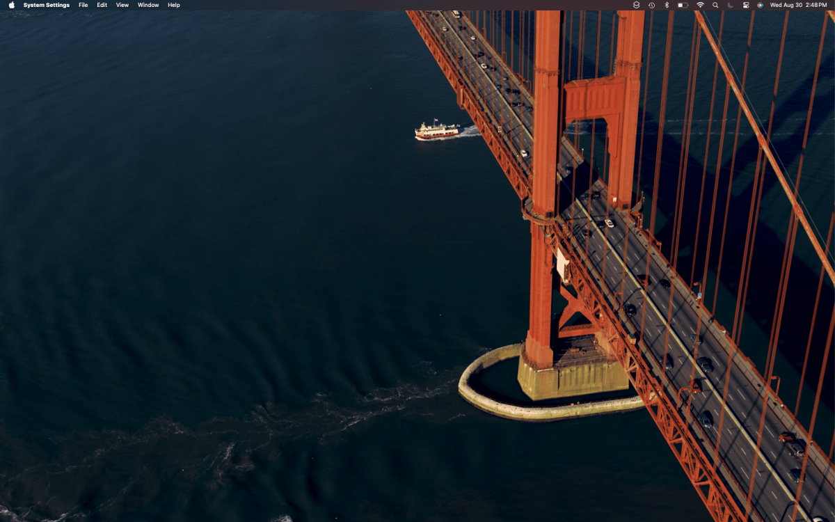 macOS Sonoma wallpaper: San Francisco Golden Gate Bridge
