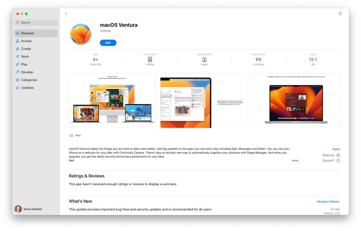 Ventura Mac App Store